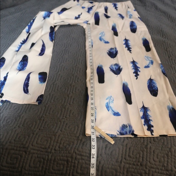 Halter Feather Long Pant Jumpsuit M - Picture 6 of 8